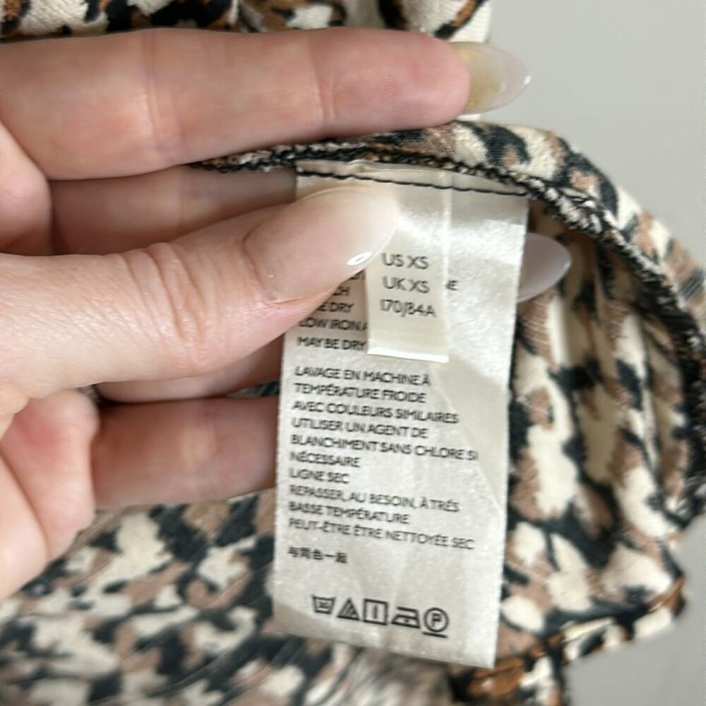 Free People Leopard Print Mini Dress XS Wrap Boho Party Y2K Retro - Picture 9 of 9